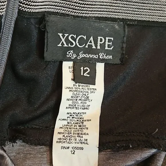 Xscape by Joanna Chen Pewter Ruched Gown - Bejeweled - Size 12 - Mermaidcore - Picture 9 of 13